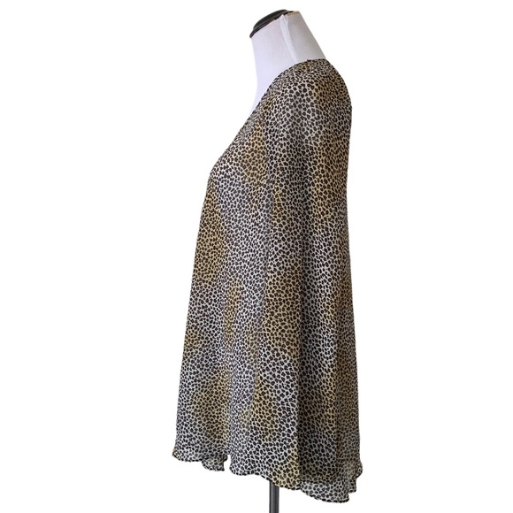 For Love & Lemons Sheer V-Neck Day Tripper Tunic Mini Dress Leopard Print Sz XS - Picture 2 of 9